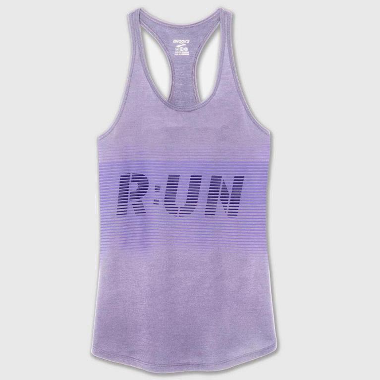 Brooks Distance Graphic Damen Tank Laufshirts - Lila (GVTXB5120)